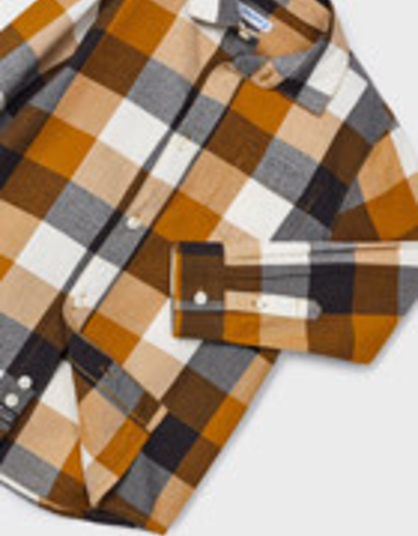 Mayoral Ochre Checked Long Sleeve