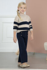 Abel & Lula Navy Trousers w/Stripe Sweater Set