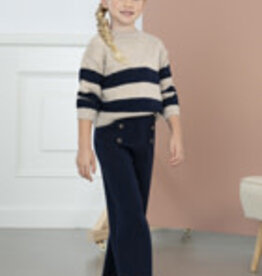 Abel & Lula Navy Trousers w/Stripe Sweater Set
