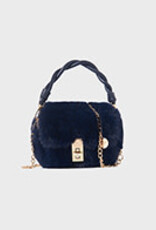 Abel & Lula Navy Faux-fur Handbag