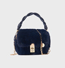 Abel & Lula Navy Faux-fur Handbag