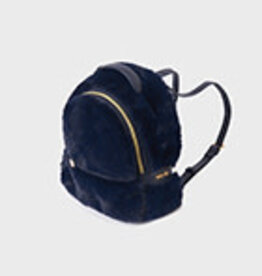 Abel & Lula Navy Faux Fur Backpack