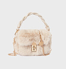 Abel & Lula Beige Faux-fur Handbag