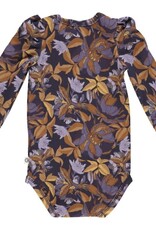 Green Cotton Villosa Bodysuit with Floral Print