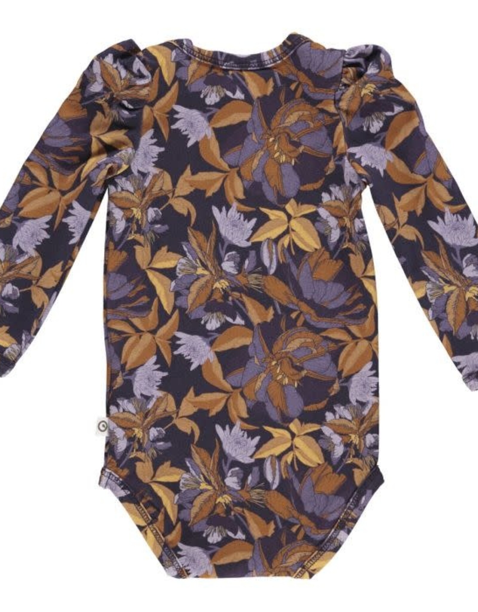 Green Cotton Villosa Bodysuit with Floral Print