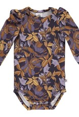 Green Cotton Villosa Bodysuit with Floral Print