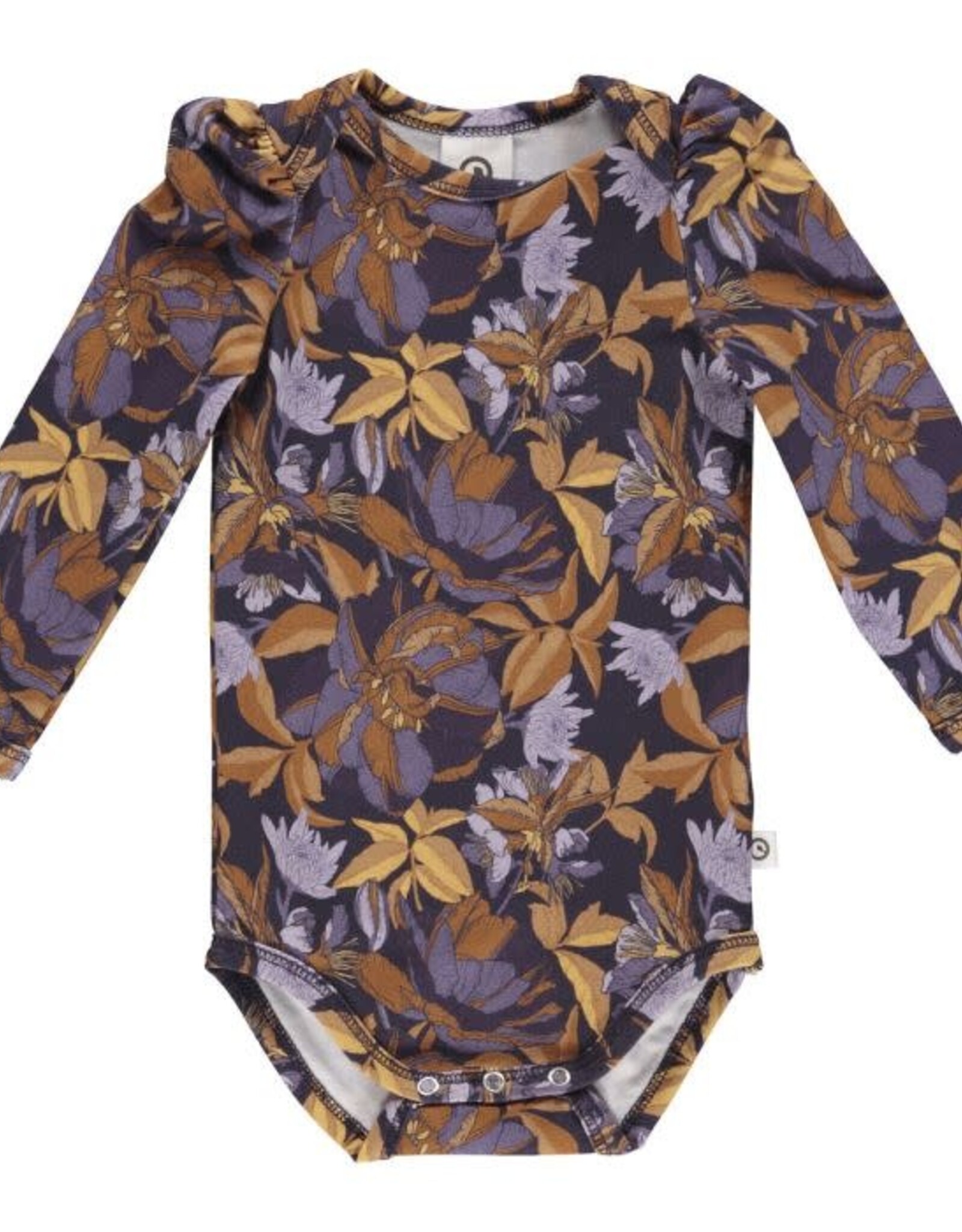Green Cotton Villosa Bodysuit with Floral Print
