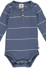 Green Cotton Stripe Rib Bodysuit