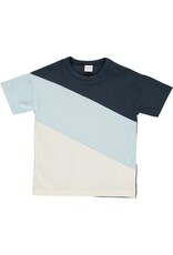 Green Cotton Alfa T-Shirt with Block Colors