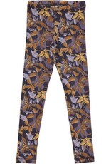 Green Cotton Villosa Leggings with Floral Print