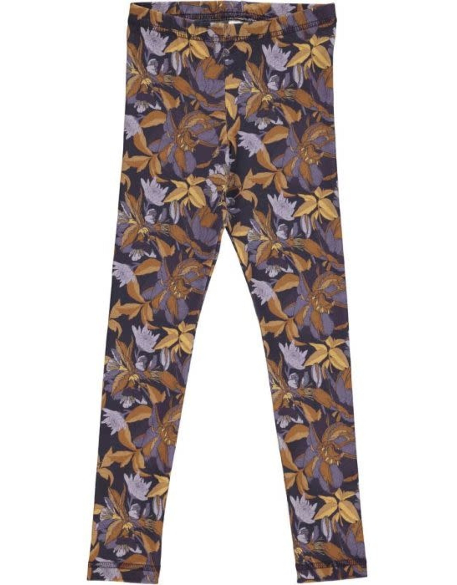 Green Cotton Villosa Leggings with Floral Print