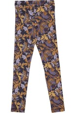 Green Cotton Villosa Leggings with Floral Print