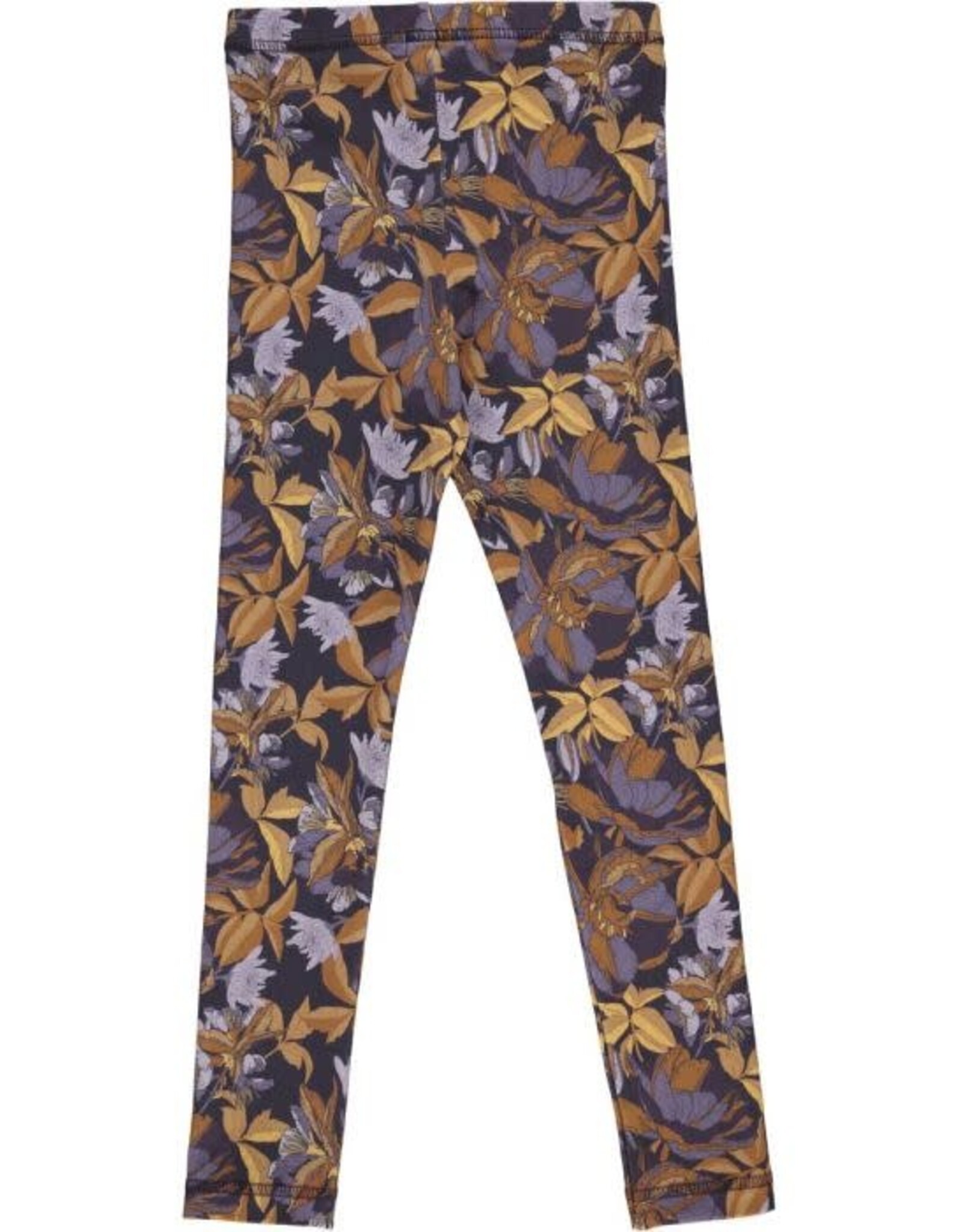 Green Cotton Villosa Leggings with Floral Print