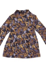 Green Cotton Villosa Collar Top with Floral Print