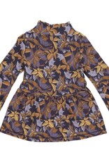 Green Cotton Villosa Collar Top with Floral Print