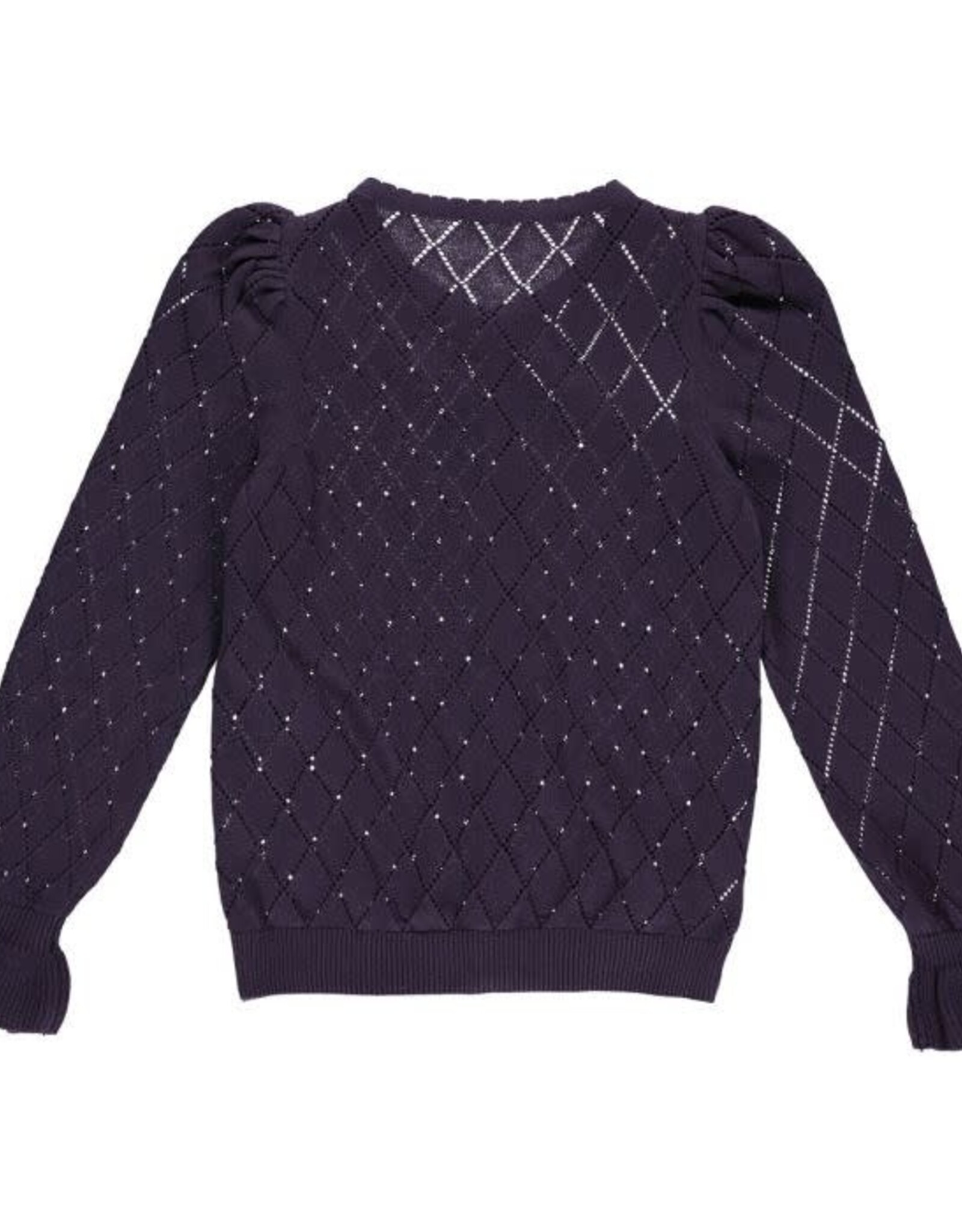 Green Cotton Knit Frill Cardigan