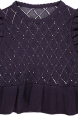 Green Cotton Knit Frill Vest