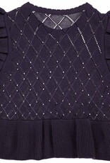 Green Cotton Knit Frill Vest