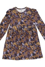 Green Cotton Villosa Dress with Floral Print