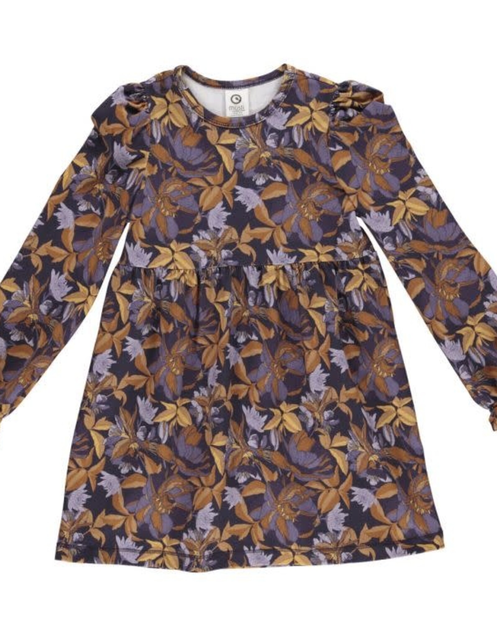 Green Cotton Villosa Dress with Floral Print
