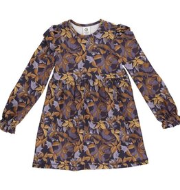 Green Cotton Villosa Dress with Floral Print