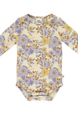 Green Cotton Cardamine Bodysuit with Floral Print