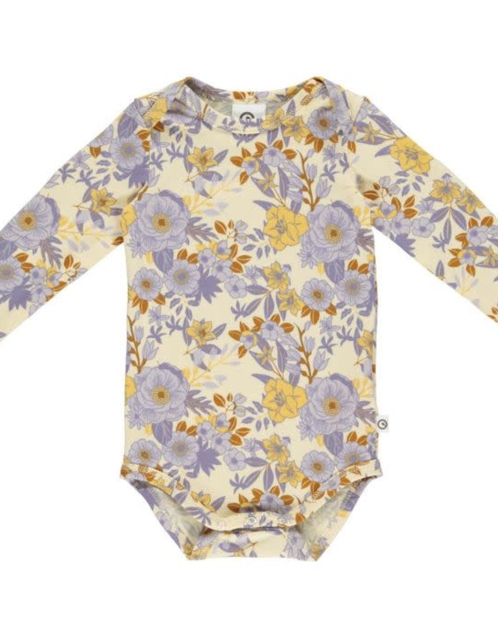 Green Cotton Cardamine Bodysuit with Floral Print
