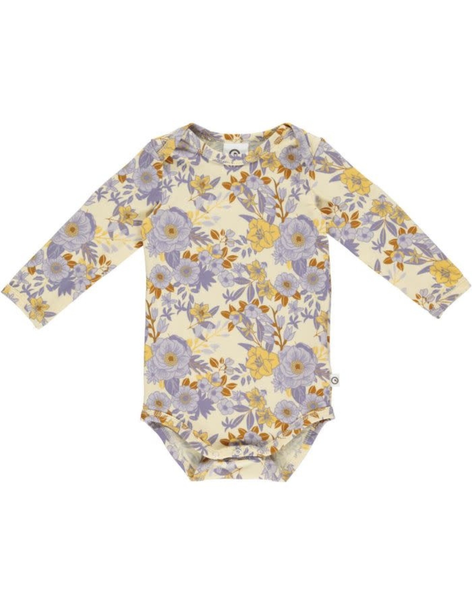 Green Cotton Cardamine Bodysuit with Floral Print