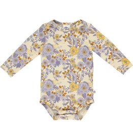 Green Cotton Cardamine Bodysuit with Floral Print