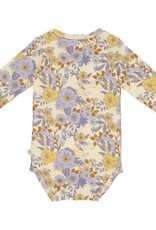 Green Cotton Cardamine Bodysuit with Floral Print