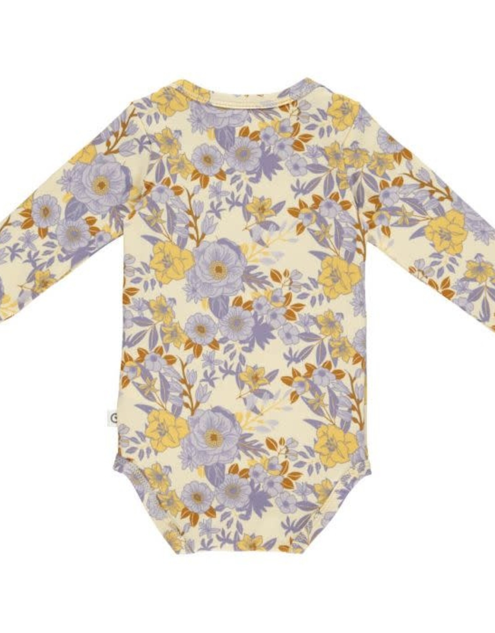 Green Cotton Cardamine Bodysuit with Floral Print