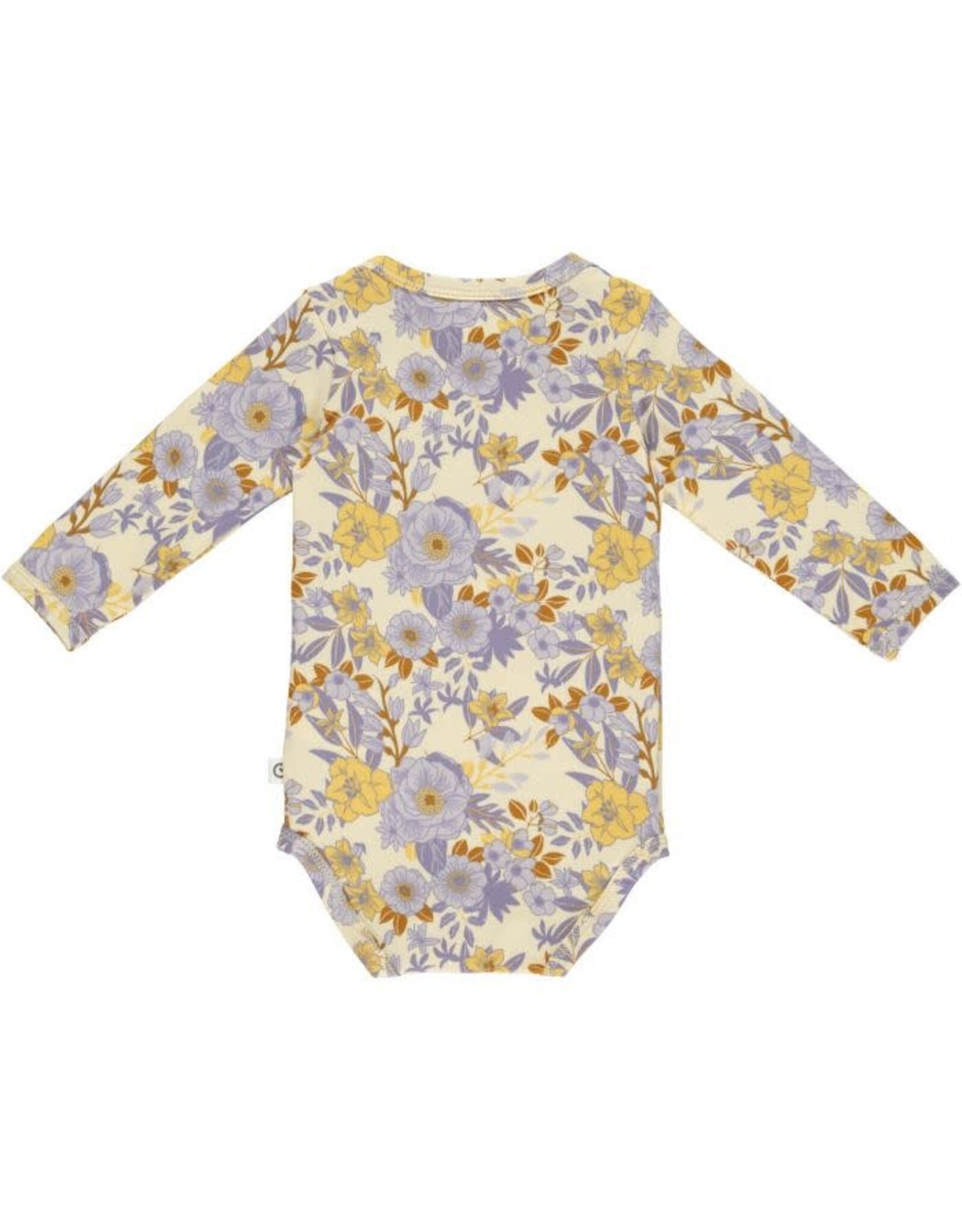 Green Cotton Cardamine Bodysuit with Floral Print