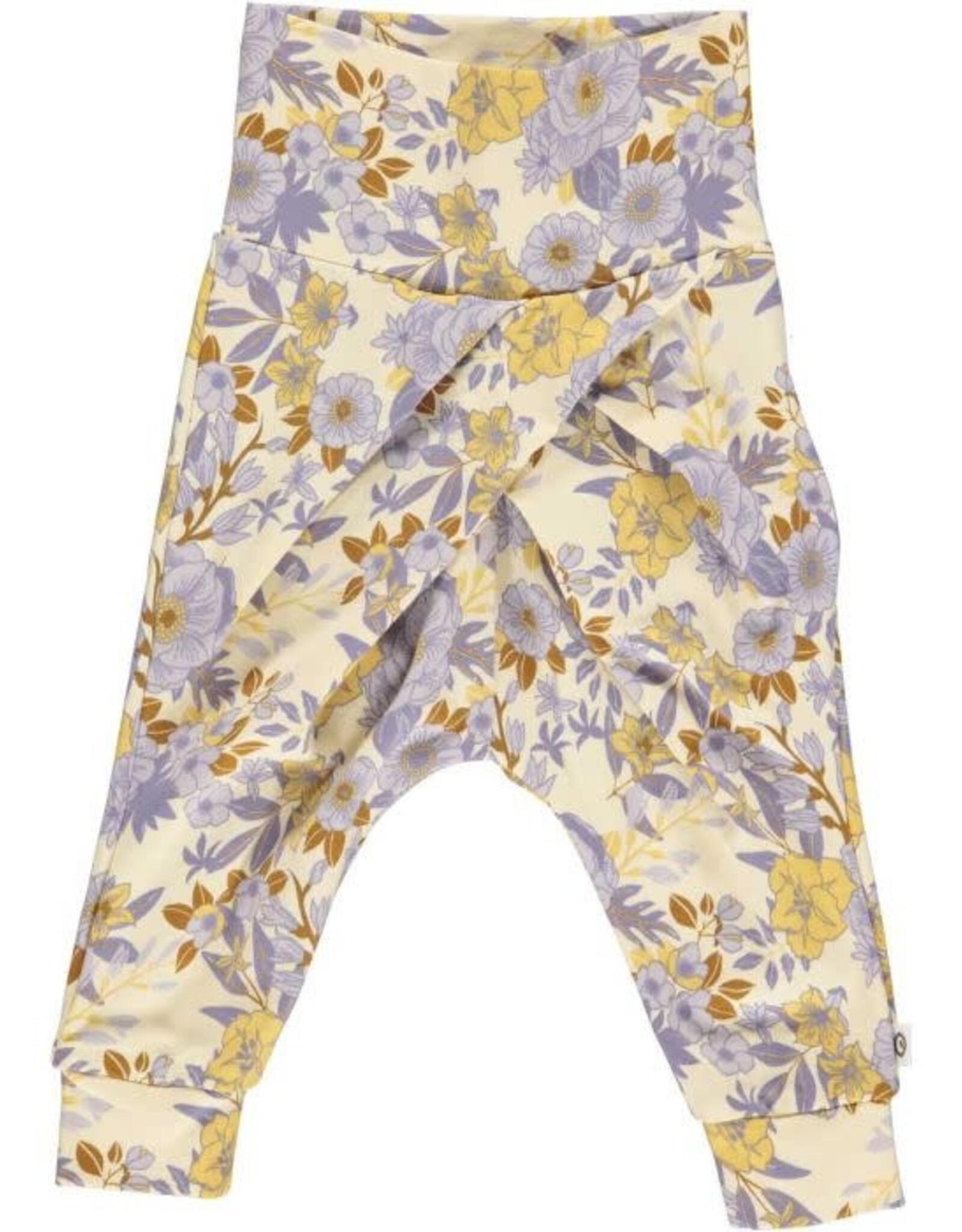 Green Cotton Cardamine Pants with Floral Print