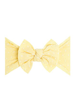 Baby Bling Bows Patterned Shabby Knot Headband: Buttermilk/White Dot