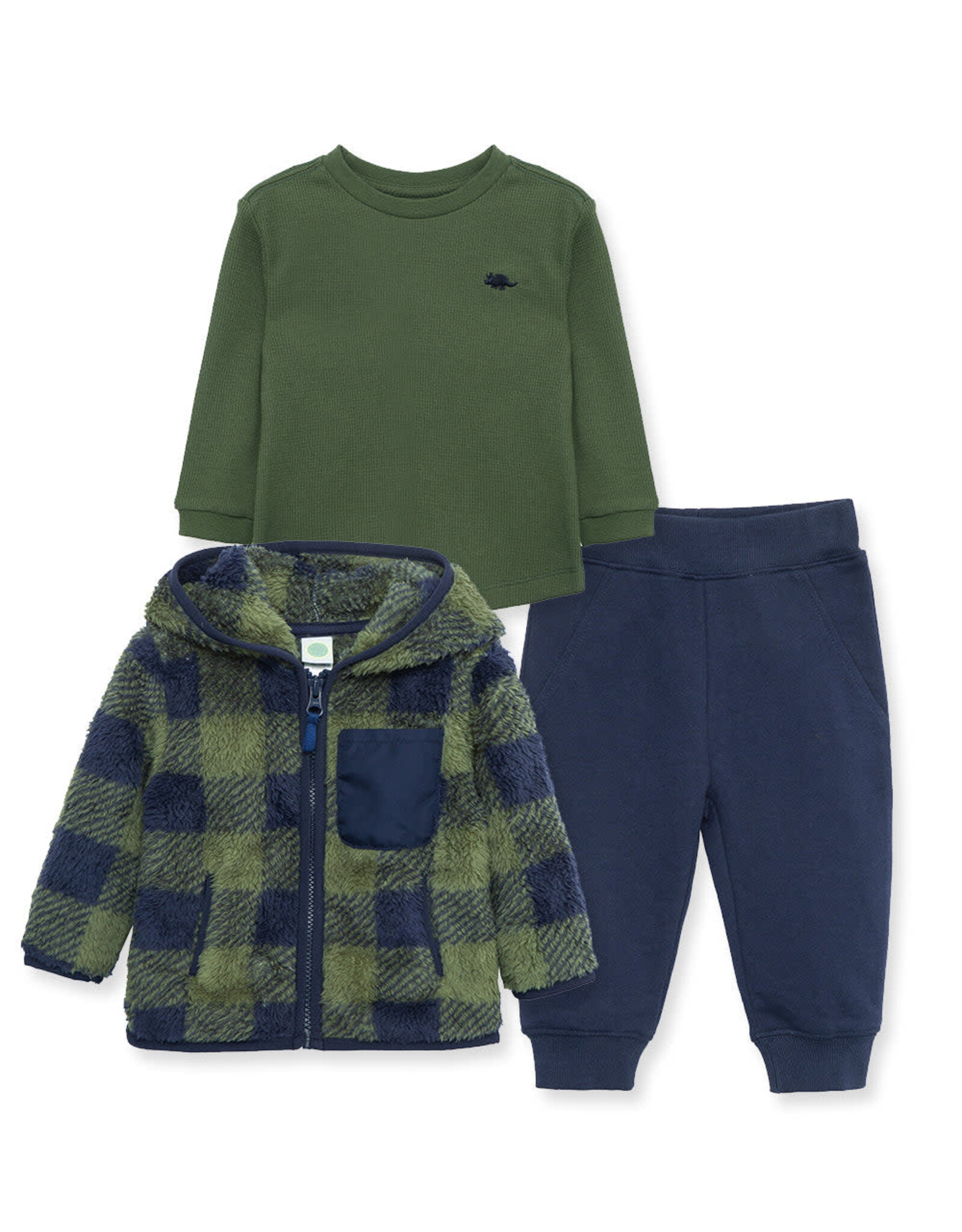 Little Me Check 3-Piece Sherpa Set