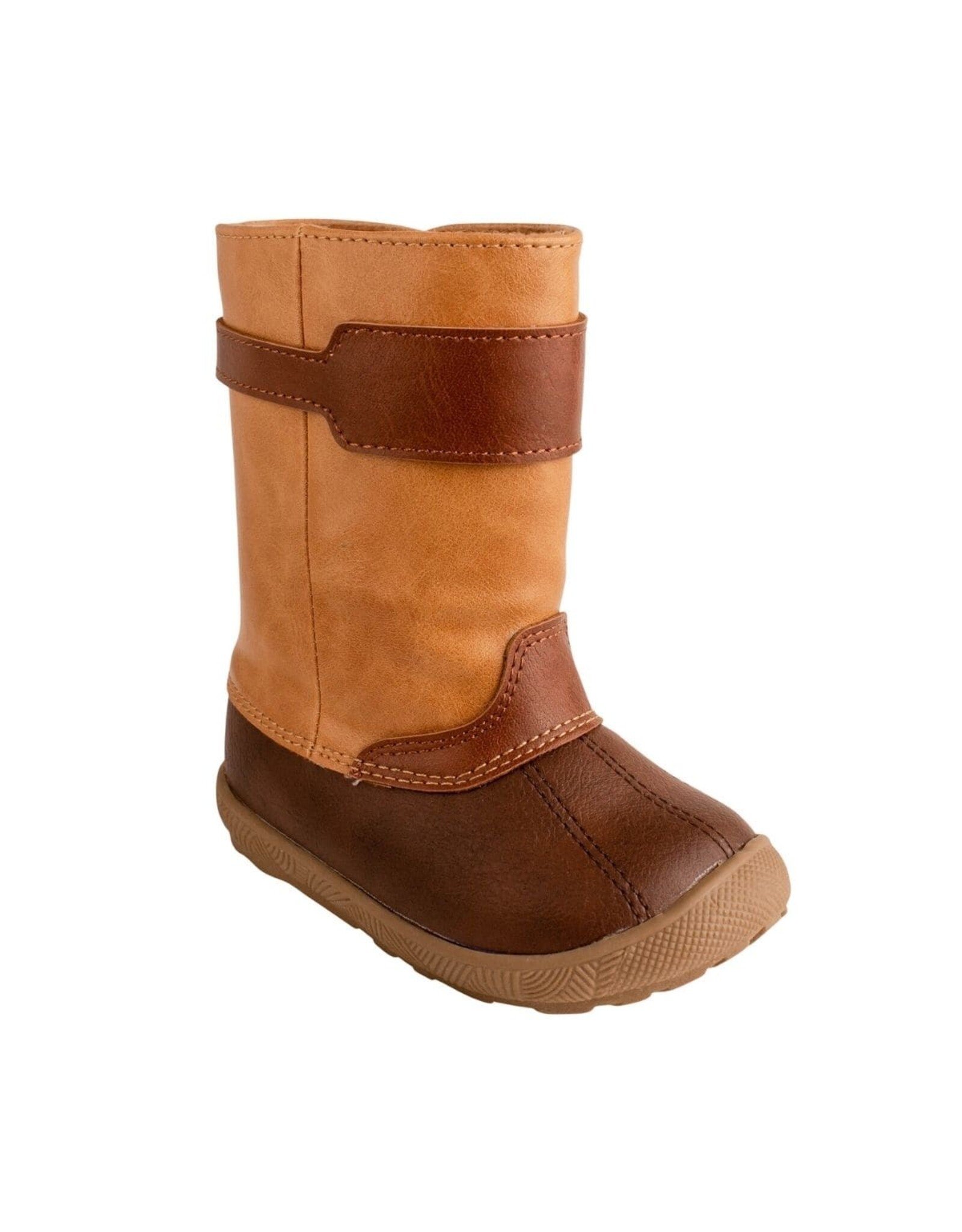 Baby Deer Easton Luggage Tan Duck Boots with Cognac Trim