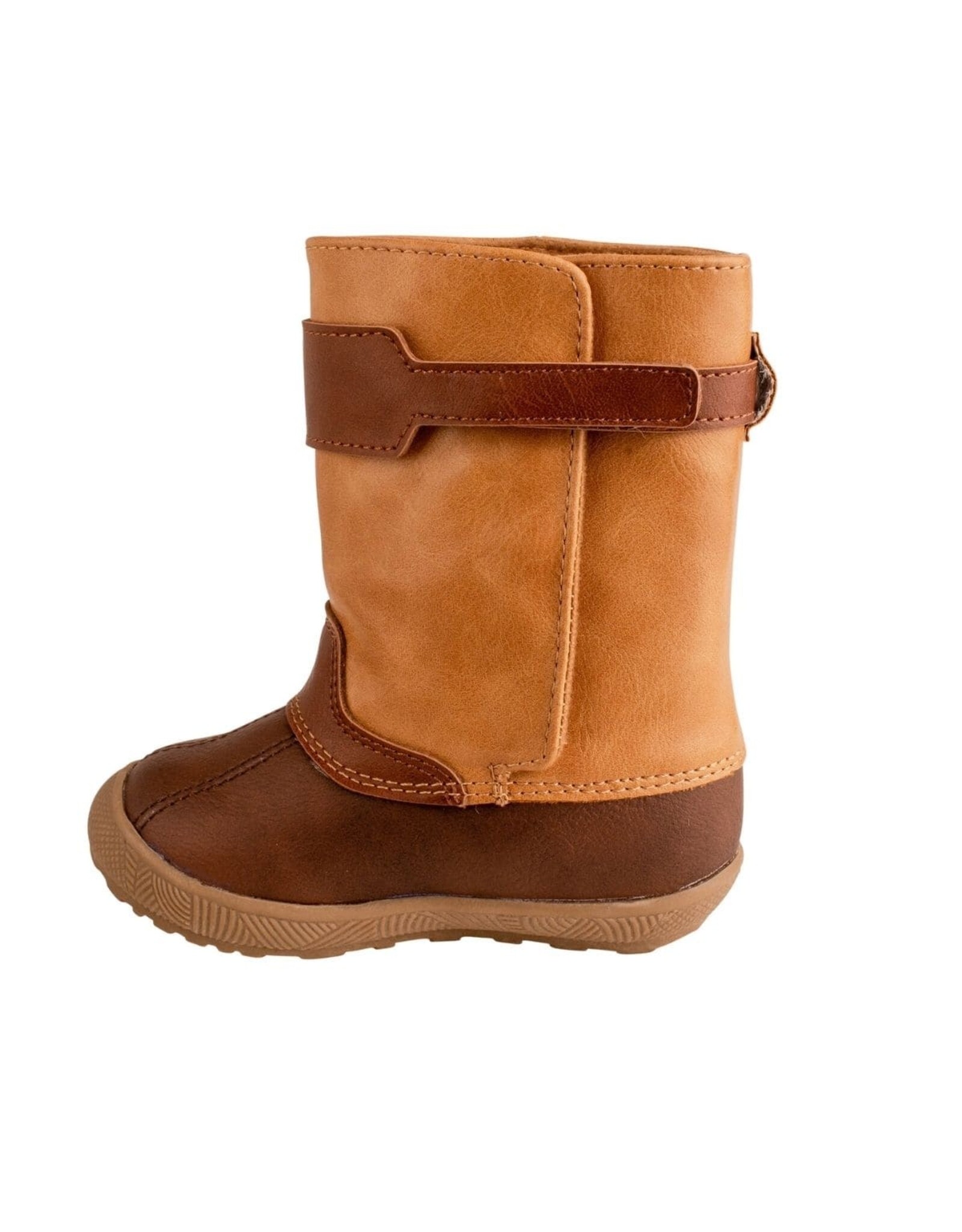 Baby Deer Easton Luggage Tan Duck Boots with Cognac Trim