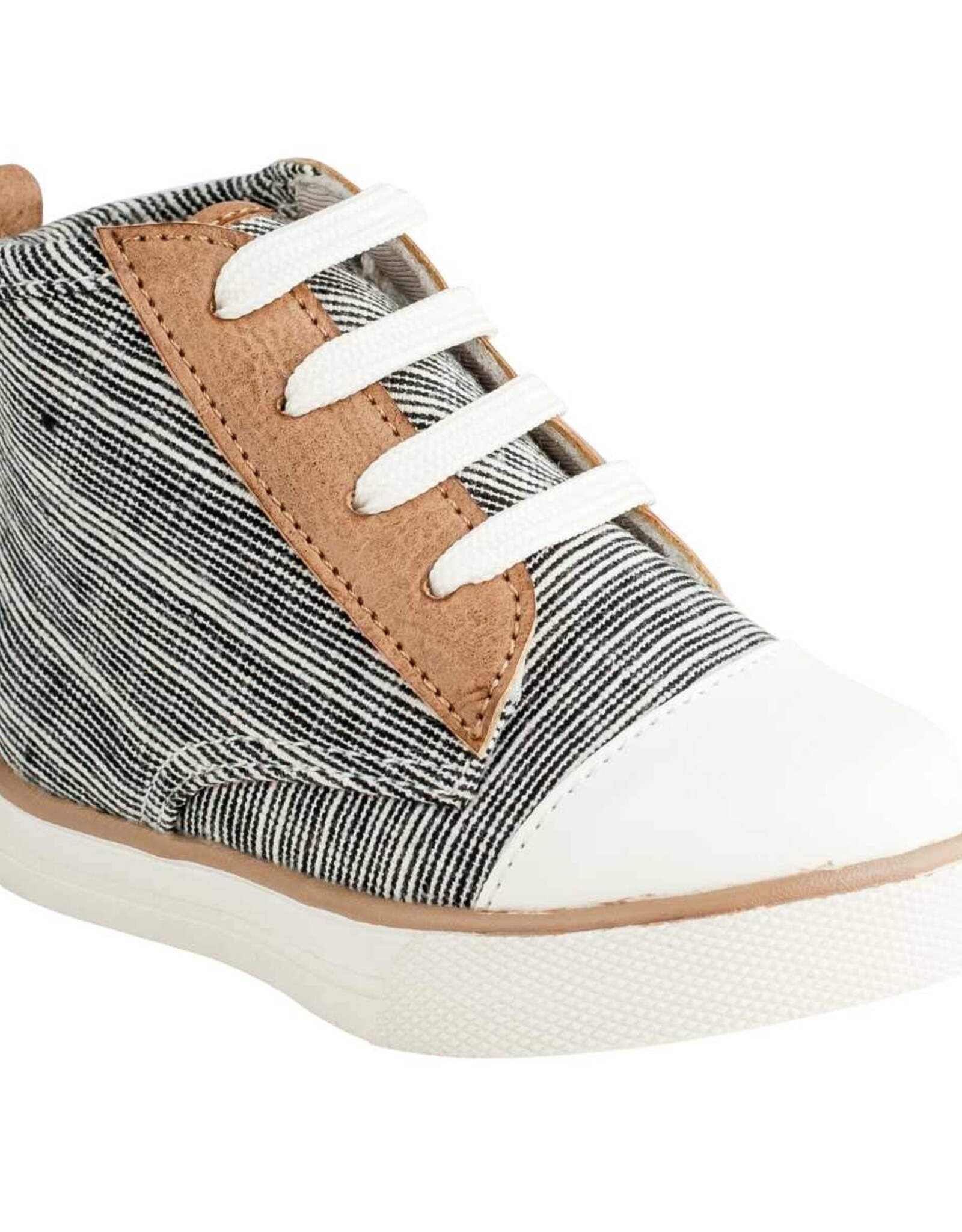 Baby Deer AARON  Toddler Black Distressed Woven Farbric Hi-Top