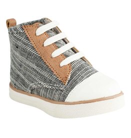 Baby Deer AARON  Toddler Black Distressed Woven Farbric Hi-Top