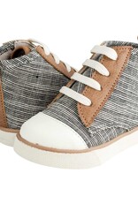 Baby Deer AARON  Toddler Black Distressed Woven Farbric Hi-Top