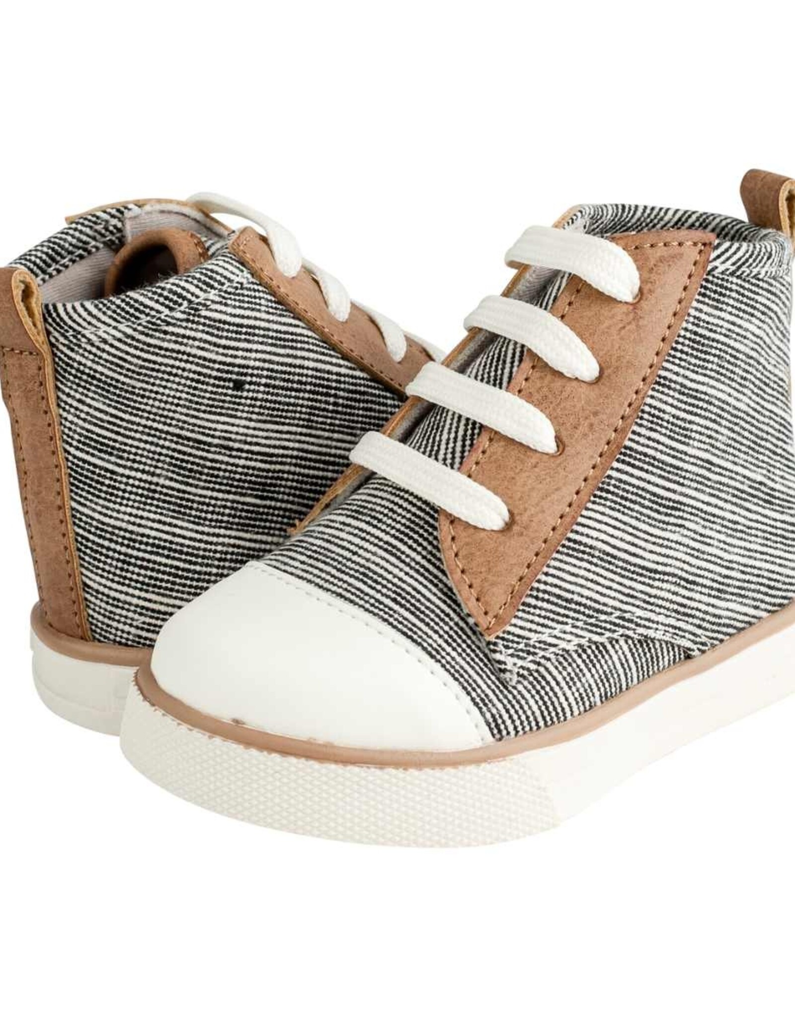 Baby Deer AARON  Toddler Black Distressed Woven Farbric Hi-Top