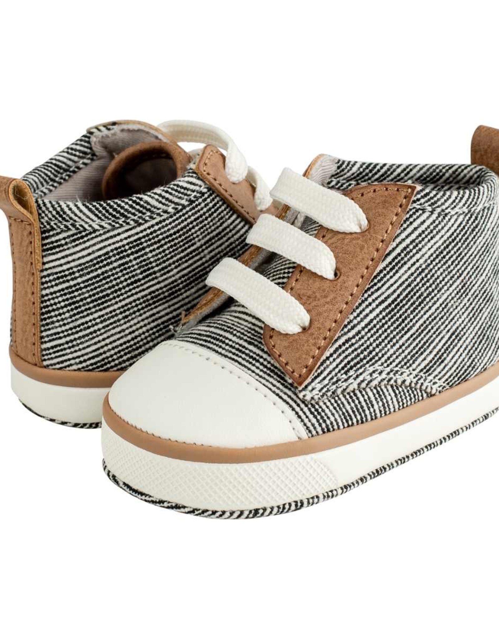 Baby Deer AARON Infant Black Distressed Woven Farbric Hi-Top