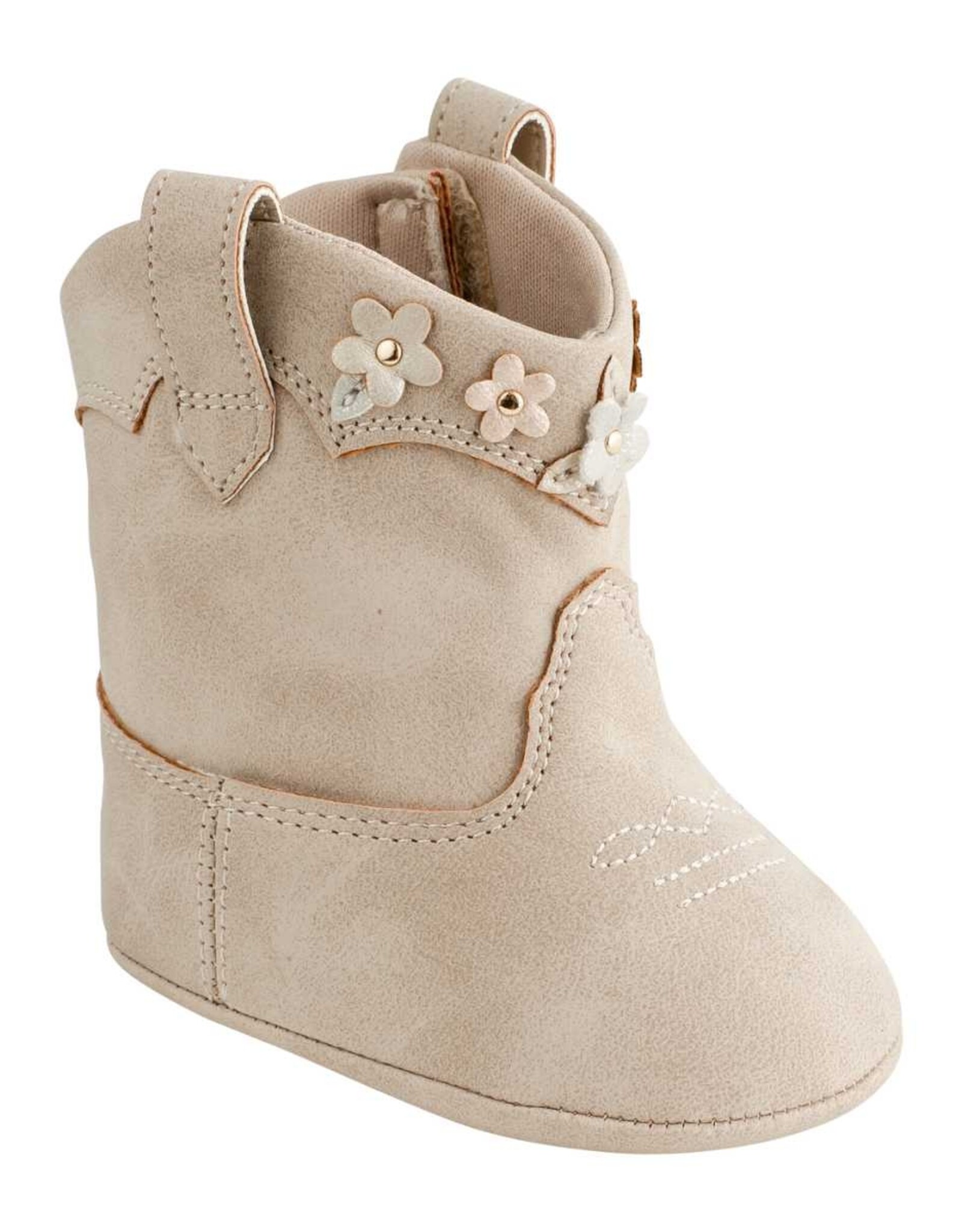Baby Deer MIA Infant Taupe Western Boot w/Multi-Flowers