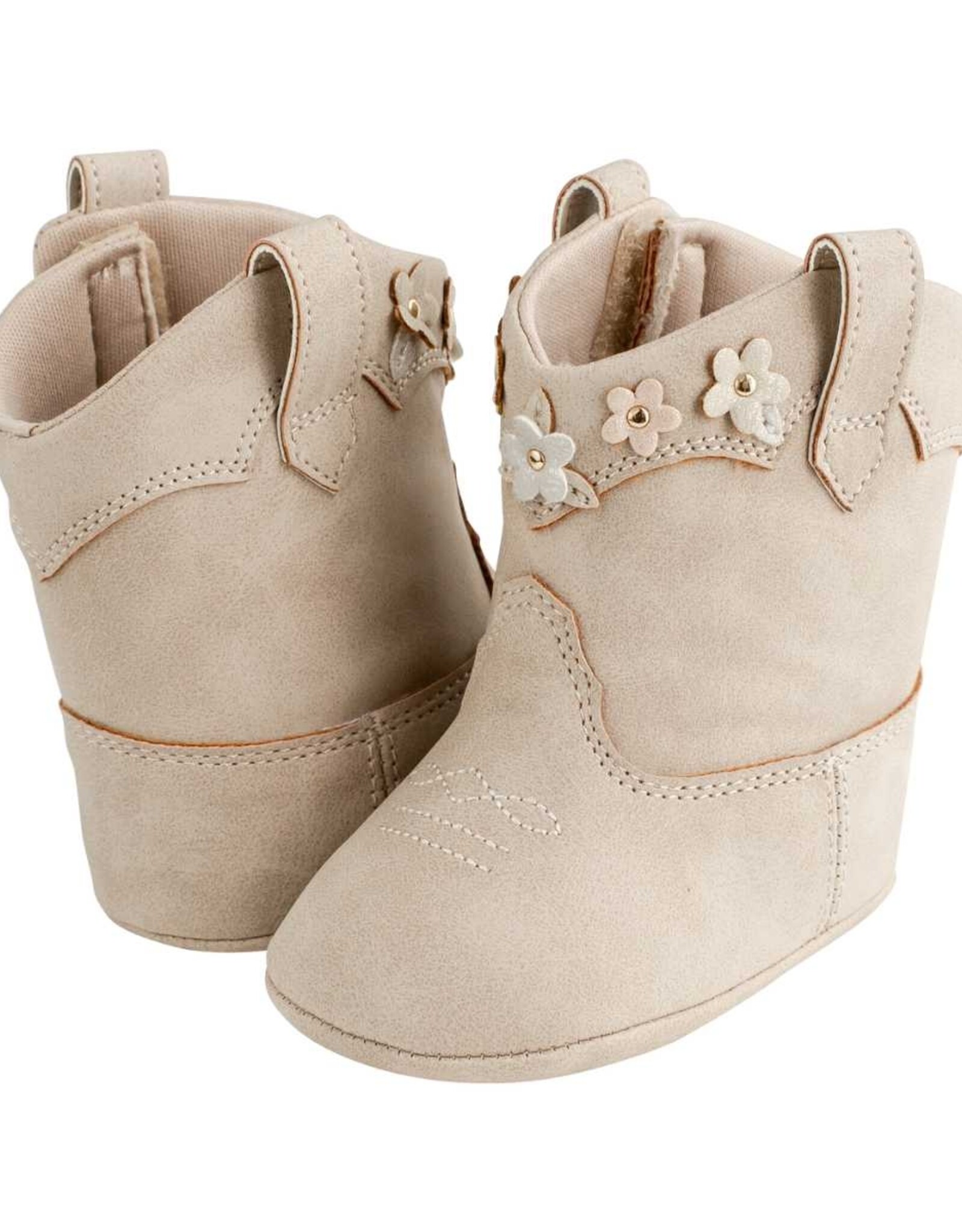 Baby Deer MIA Infant Taupe Western Boot w/Multi-Flowers