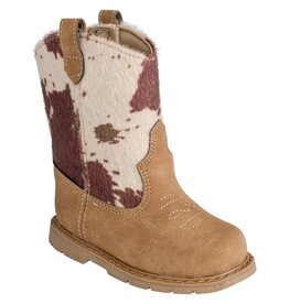 Baby Deer Lane Toddler Brown and Animal Hyde Print Western Boot