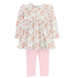 Baby Club Chic Pastel Floral Blouse & Leggings Set