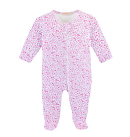Baby Club Chic Tiny Flowers Pink Zipped Footie