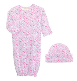 Baby Club Chic Tiny Flowers Pink Gown and Hat Set