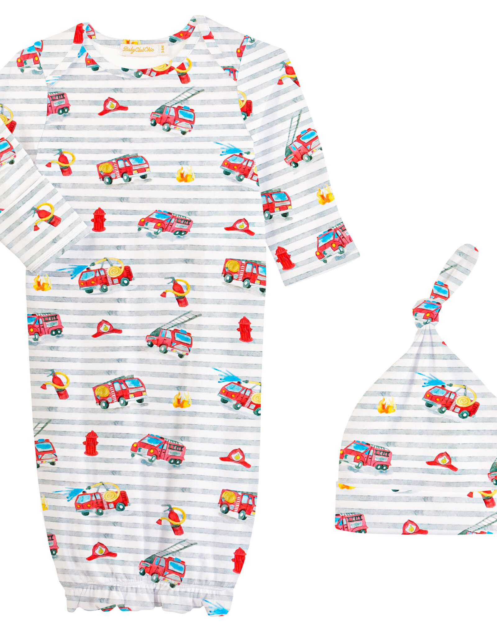 Baby Club Chic Firefighters Gown and Hat Set