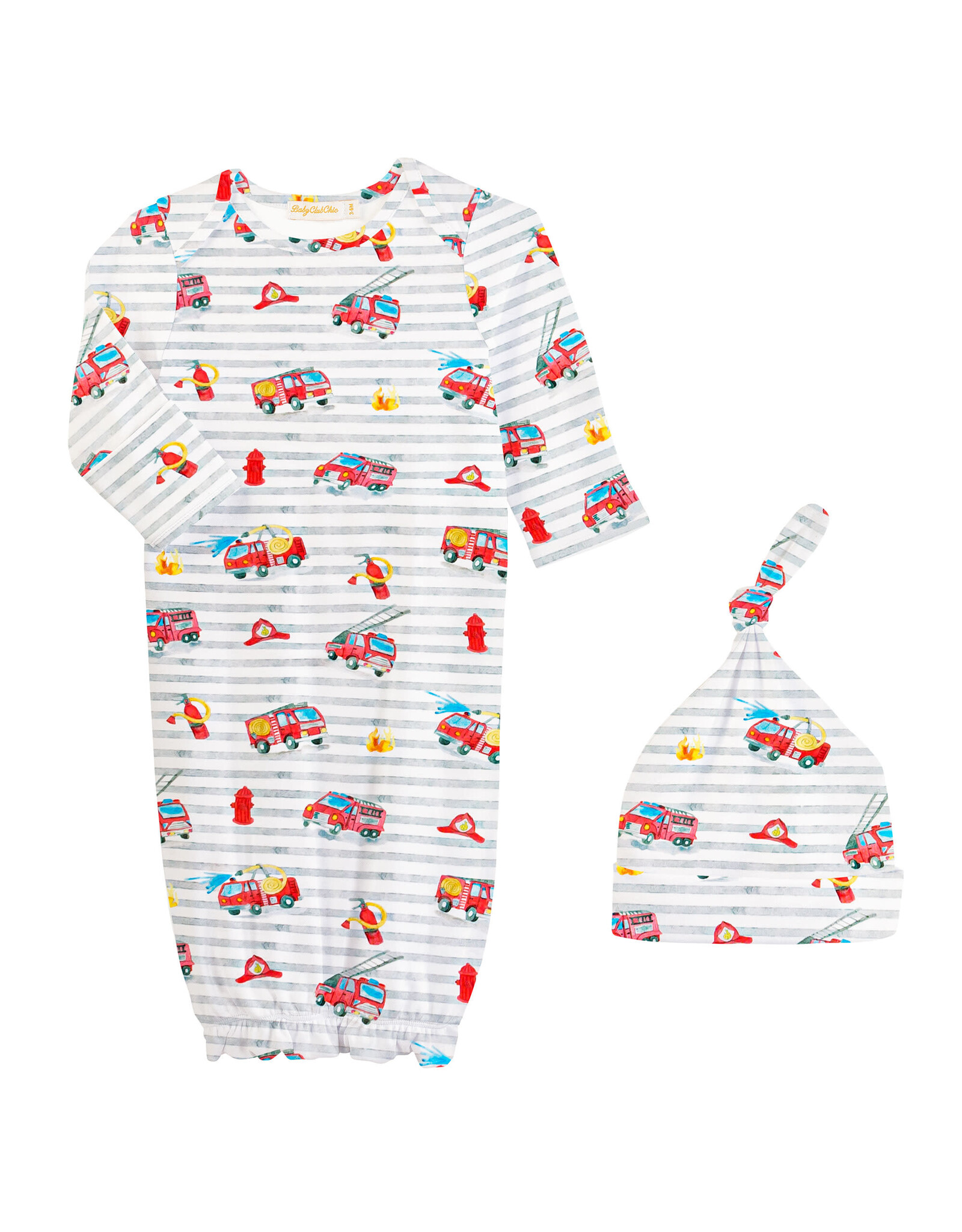 Baby Club Chic Firefighters Gown and Hat Set